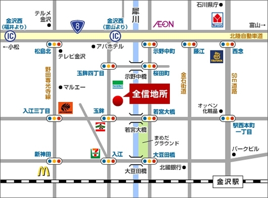 全信地所までの地図
